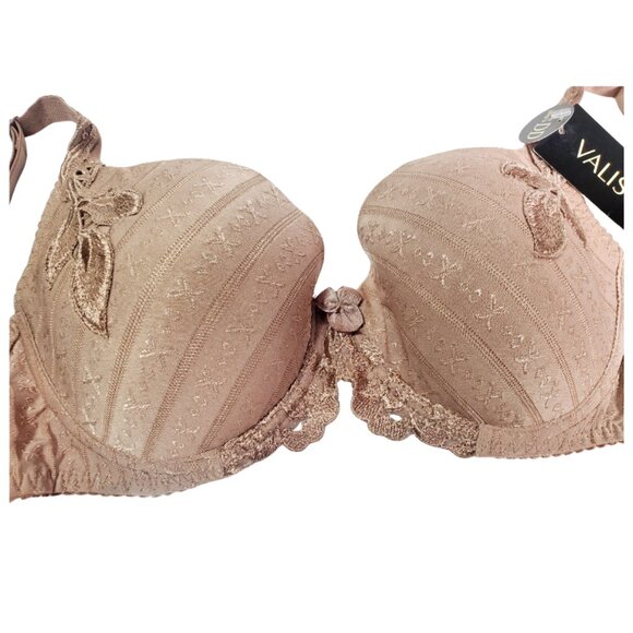 Valisere II “Romantic Flower” Bra – Size 32DD (Beige-Gold) - Picture 4 of 9